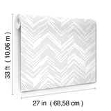 Polished Chevron White & Silver Wallpaper with Metallic Geometric Chevron - York MD7223