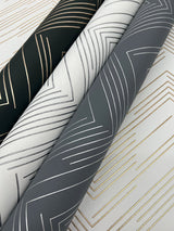 Polished Chevron Blue & Silver Wallpaper with Metallic Geometric Chevron - York MD7224