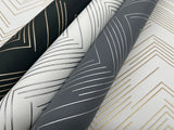 Polished Chevron Blue & Silver Wallpaper with Metallic Geometric Chevron - York MD7224