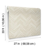 Polished Chevron Cream & Gold Wallpaper with Metallic Chevron Pattern - York MD7225