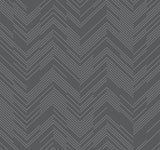 Polished Chevron Charcoal & Silver Wallpaper with Metallic Modern Geometric Chevron - York MD7226