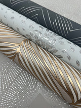 Polished Chevron Charcoal & Silver Wallpaper with Metallic Modern Geometric Chevron - York MD7226
