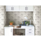 Wildflower Black & White Wallpaper with Delicate Floral Motif - York ME1515