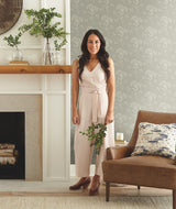 Cupola Wildflower Light Grey & White Wallpaper with Delicate Botanical Motif - York ME1516
