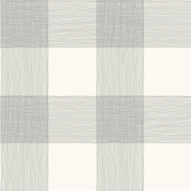 Common Thread Black & White Buffalo Check Prepasted Wallpaper - York ME1520