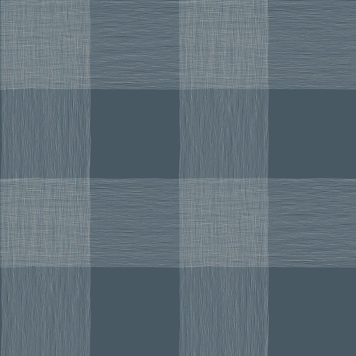Common Thread Navy & White Plaid Prepasted Wallpaper with Buffalo Check Motif - York ME1522