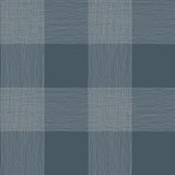 Common Thread Navy & White Plaid Prepasted Wallpaper with Buffalo Check Motif - York ME1522