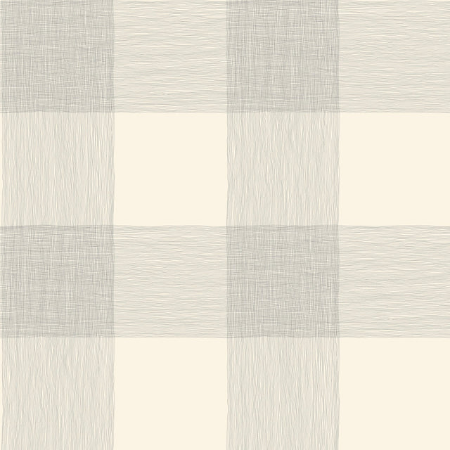 Common Thread Cream & Black Buffalo Check Prepasted Wallpaper - York ME1523