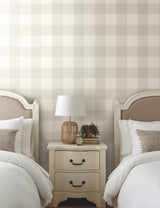 Common Thread Fog Green Plaid Prepasted Wallpaper - York ME1524