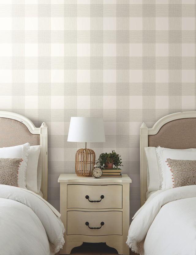 Common Thread Fog Green Plaid Prepasted Wallpaper - York ME1524