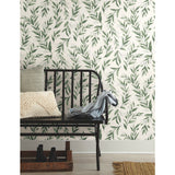 Olive Branch Olive Grove Wallpaper with Botanical Olive Leaf Pattern, Sure Strip Prepasted - York ME1535