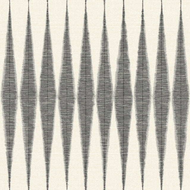 Handloom Black Wallpaper with Loom-Inspired Geometric Pattern - York ME1540