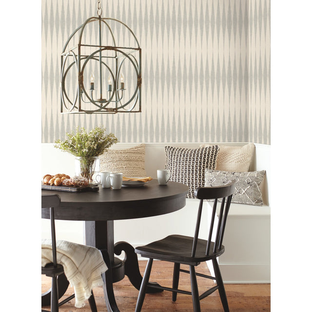 Handloom Cool Grey Wallpaper with Woven Loom Geometric Motif - York ME1544