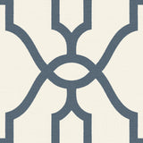 Woven Trellis Federal Blue Wallpaper with Geometric Trellis Pattern - York ME1552