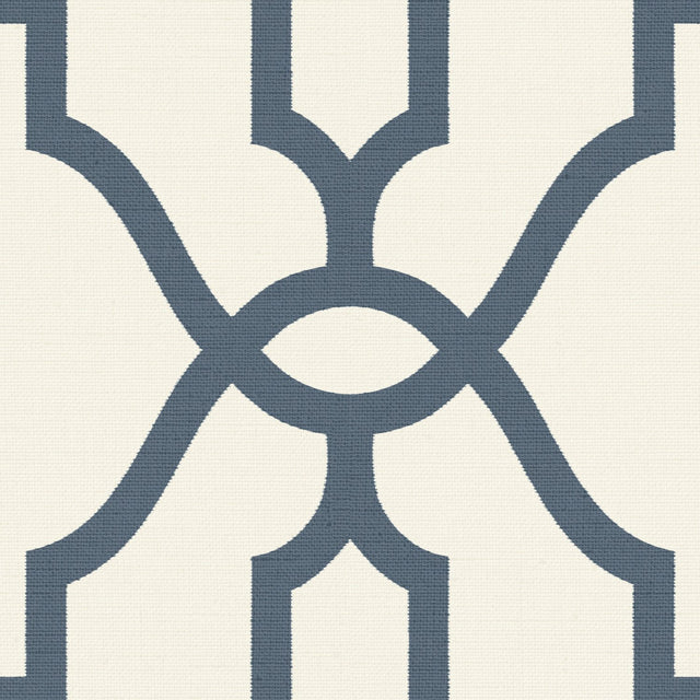 Woven Trellis Federal Blue Wallpaper with Geometric Trellis Pattern - York ME1552