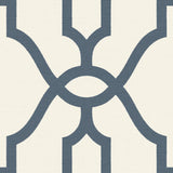 Woven Trellis Federal Blue Wallpaper with Geometric Trellis Pattern - York ME1552SAM