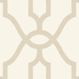 Woven Trellis Beige Wallpaper with Geometric Trellis Pattern, Sure Strip Prepasted - York ME1554