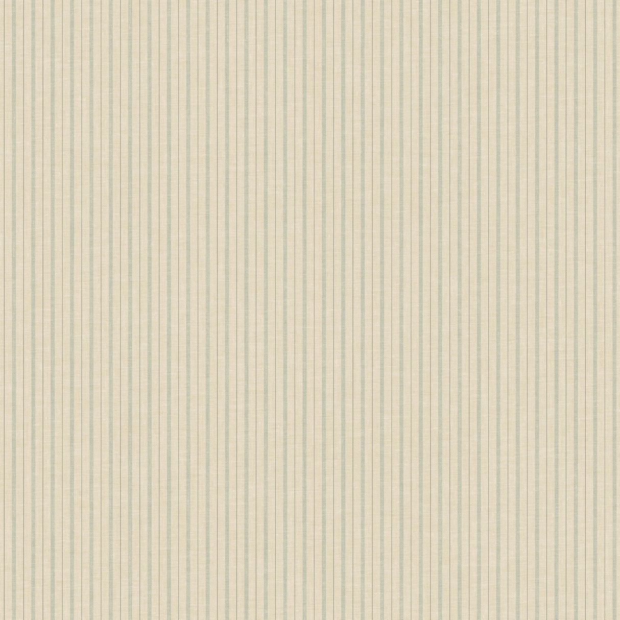 French Ticking Khaki & Light Blue Wallpaper with Striped Ticking Pattern - York ME1560