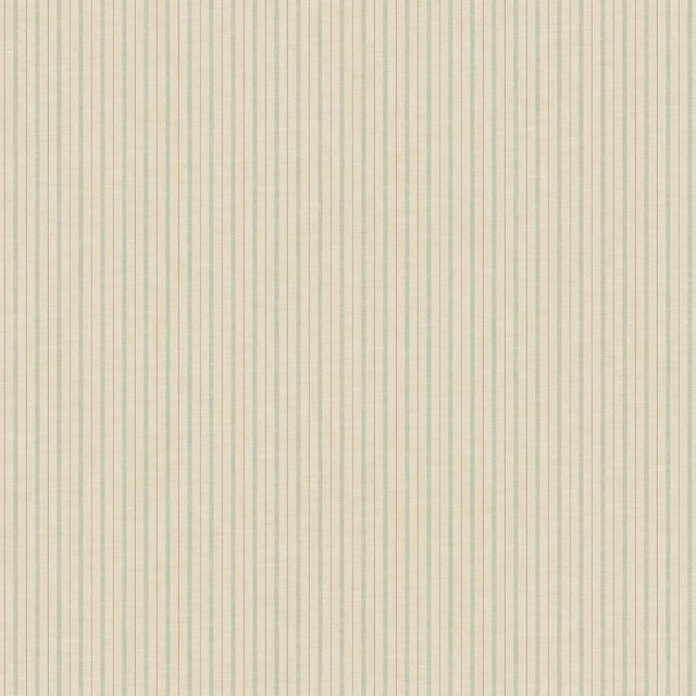 French Ticking Khaki & Light Blue Wallpaper with Striped Ticking Pattern - York ME1560