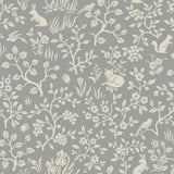 Fox & Hare Grey Wallpaper with Folklore Forest Animal Motif - York ME1571