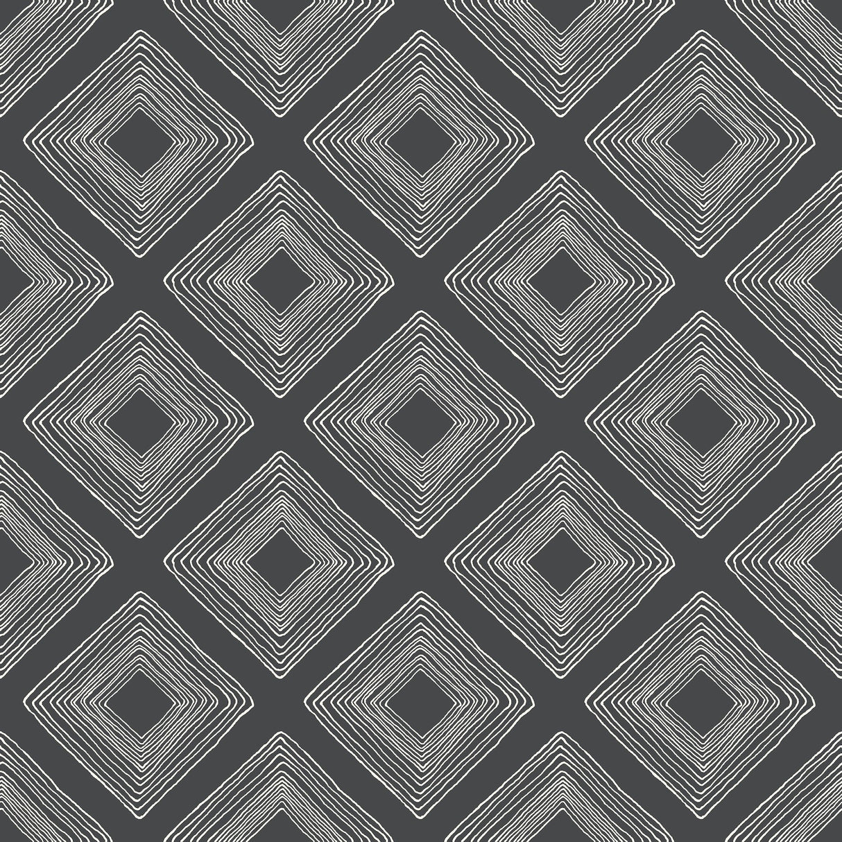 Diamond Sketch White & Black Geometric Prepasted Wallpaper - York ME1576