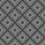 Diamond Sketch White & Black Geometric Prepasted Wallpaper - York ME1576
