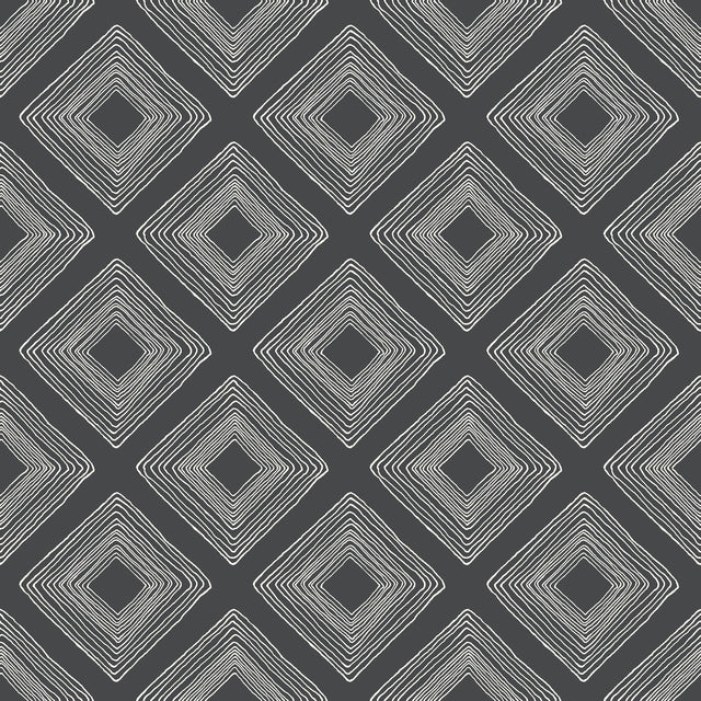 Diamond Sketch White & Black Geometric Prepasted Wallpaper - York ME1576