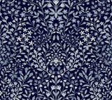 Garden Terrace Blue Wallpaper with Botanical Modern Motif - York MF4723