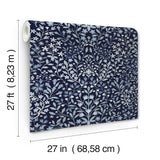 Garden Terrace Blue Wallpaper with Botanical Modern Motif - York MF4723