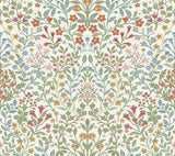 Garden Terrace White & Multicolor Wallpaper with Modern Botanical Pattern - York MF4726