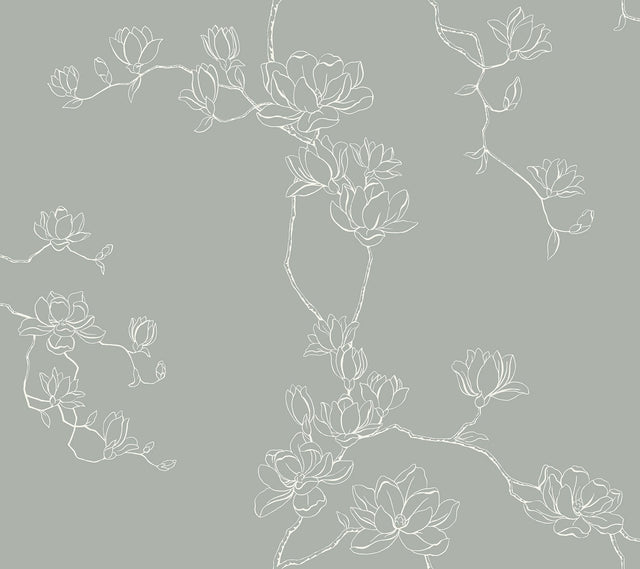 Magnolia Home Magnolia Eucalyptus Branches Wallpaper Eucalyptus with Botanical Farmhouse Style - York MF4734