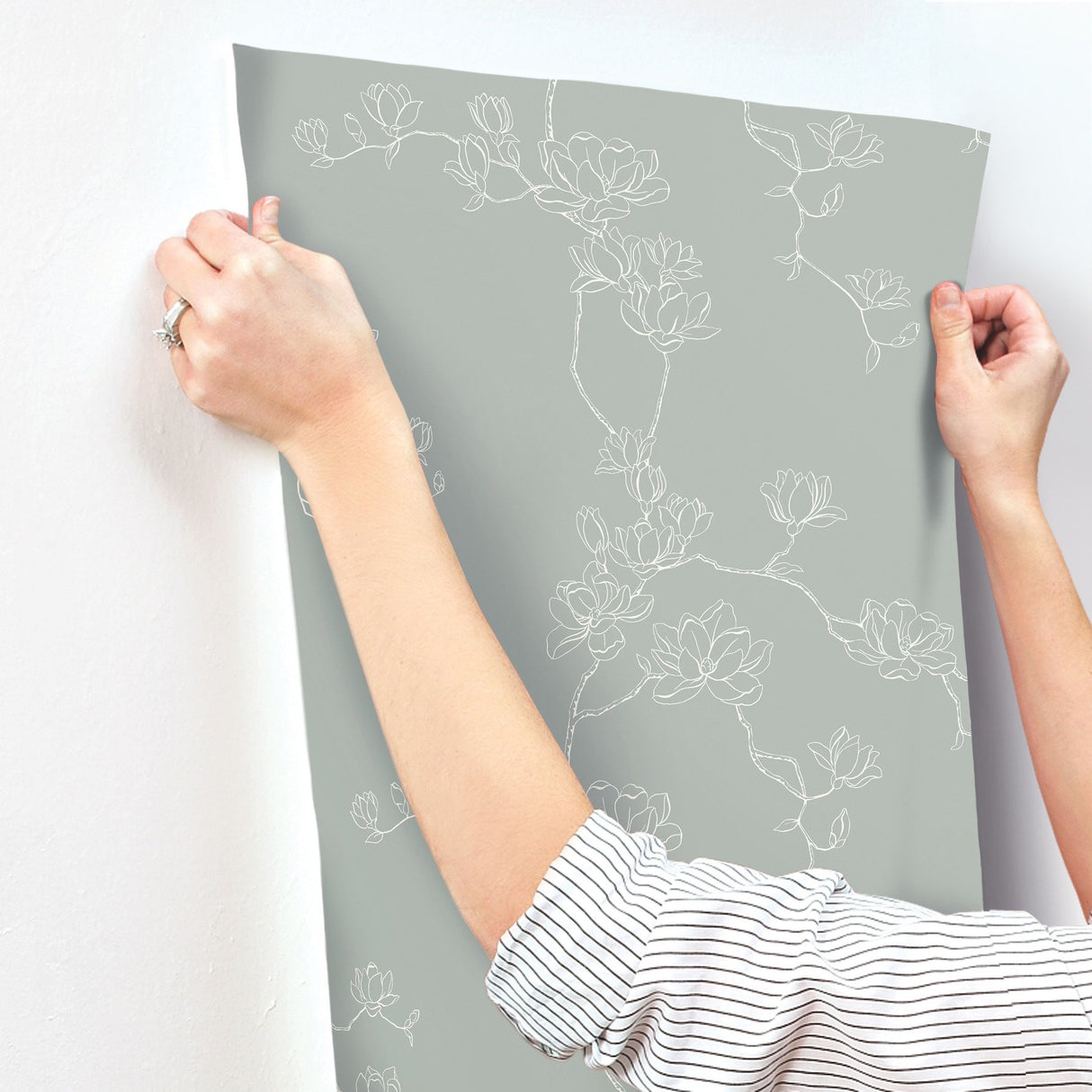 Magnolia Home Magnolia Eucalyptus Branches Wallpaper Eucalyptus with Botanical Farmhouse Style - York MF4734