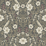 Colette Charcoal Wallpaper with Botanical Woodland Damask- Magnolia Home MF4743 - York