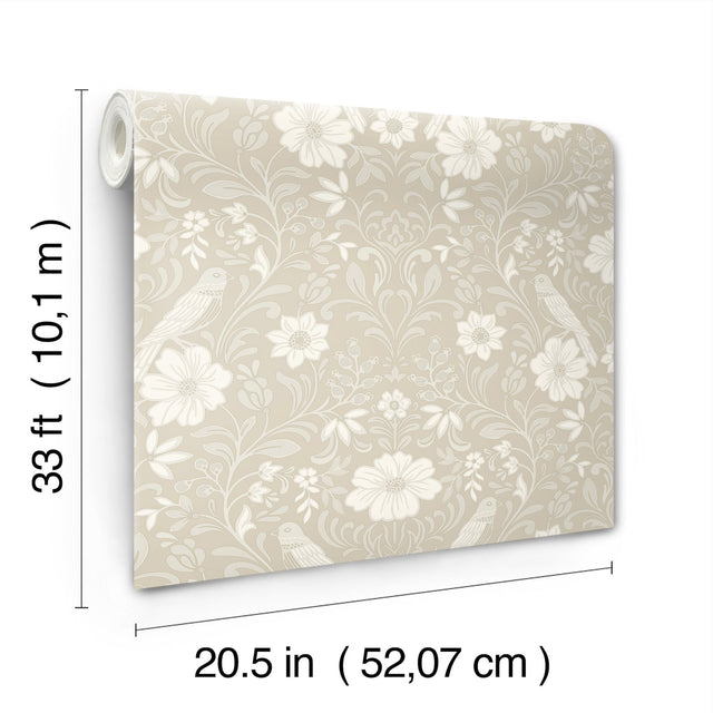 Colette Linen Botanical Modern Wallpaper - Magnolia Home MF4744