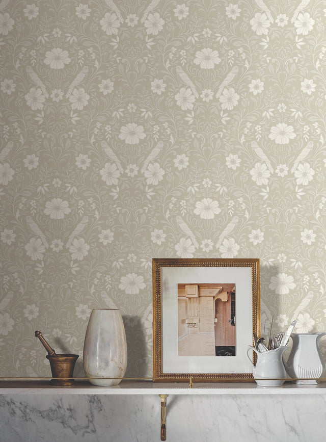 Colette Linen Botanical Modern Wallpaper - Magnolia Home MF4744
