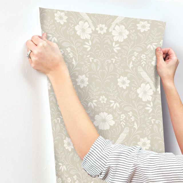 Colette Linen Botanical Modern Wallpaper - Magnolia Home MF4744
