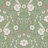 Colette Bright Green Botanical Modern Wallpaper - York MF4747