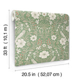 Colette Bright Green Botanical Modern Wallpaper - York MF4747