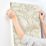 Gwendolyn Neutral & Coral Floral Wallpaper - York MF4752