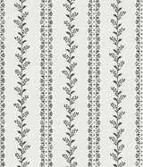 Everleigh White & Black Wallpaper with Botanical Vine Stripe - York MF4761