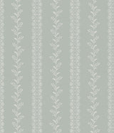 Everleigh Sage Wallpaper with Botanical Stripe Motif - York MF4762