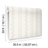 Everleigh Ochre Wallpaper with Botanical Stripe Motif - York MF4763