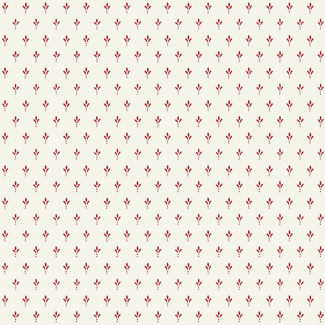 Charm Red & Cream Small Print Prepasted Wallpaper - York MF4771