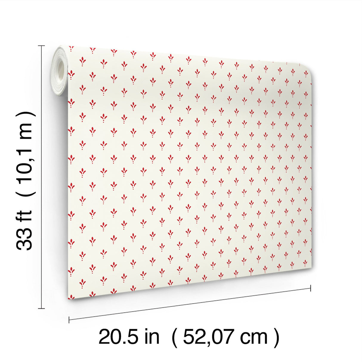 Charm Red & Cream Small Print Prepasted Wallpaper - York MF4771