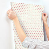 Charm Red & Cream Small Print Prepasted Wallpaper - York MF4771