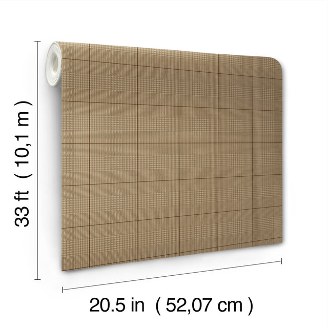 Windsor Mocha Wallpaper with Traditional Small Prints Glen Check Pattern - York MF4781