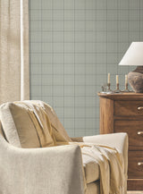 Windsor Grey Wallpaper with Traditional Small Glen Check Pattern - York MF4783