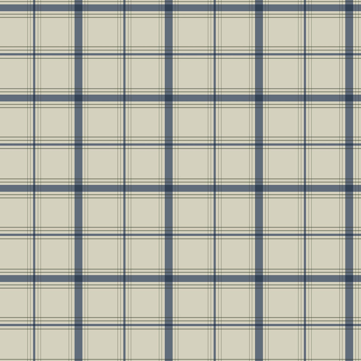Hunter Blue Plaid Prepasted Wallpaper in Sure Strip Transitional Style - York MF4791
