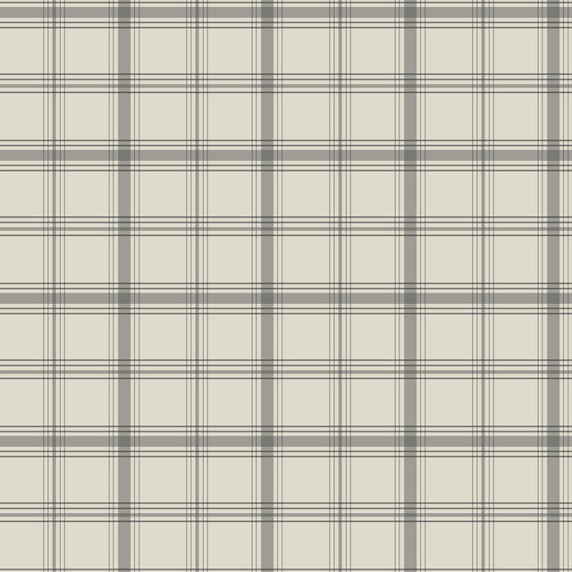 Hunter Charcoal Plaid Wallpaper, Sure Strip Transitional - York MF4792
