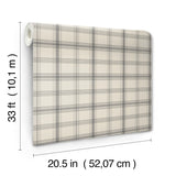 Hunter Charcoal Plaid Wallpaper, Sure Strip Transitional - York MF4792